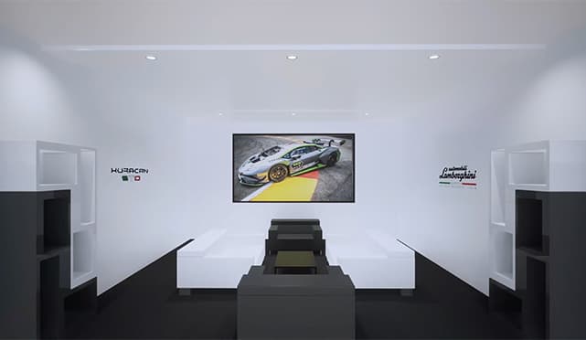 Produzione video 3D Architettonico Lamborghini - Louge