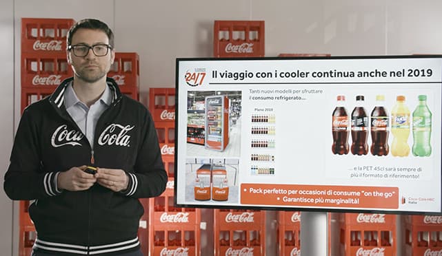 Produzione video Intervista  Coca-Cola HBC Italia - Presentazione bilancio e previsioni -  canale Modern Trade