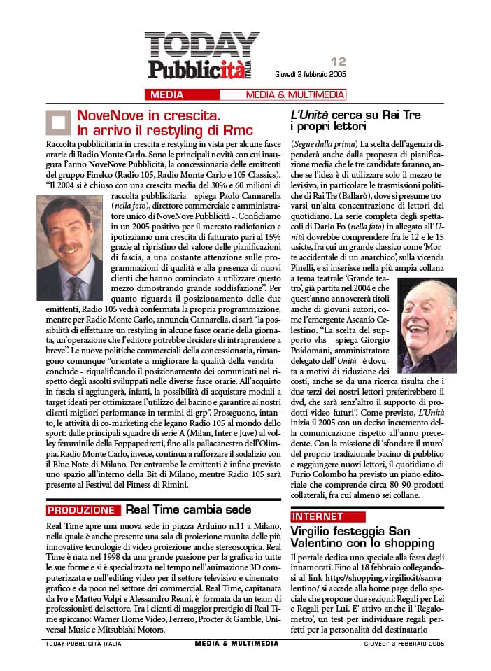 Today Pubblicità 2005